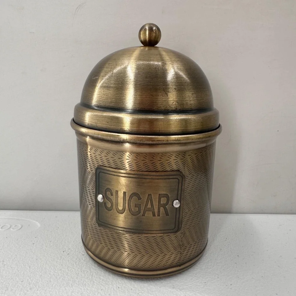 Brass‎ Sugar Canister With Lid 6.5